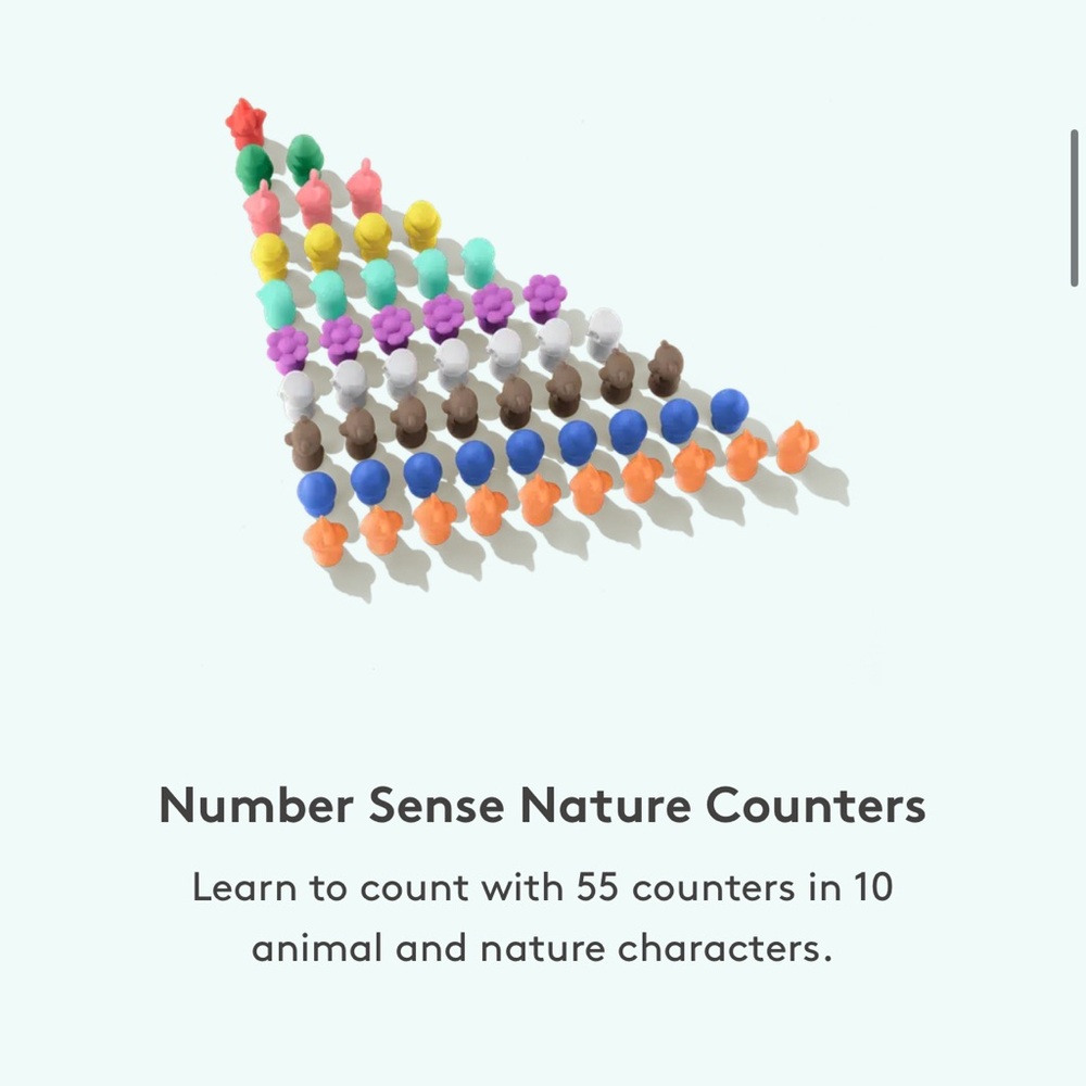 Lovevery Montessori Math Bars & Number Tiles, Nature Counters - Picture 2 of 8